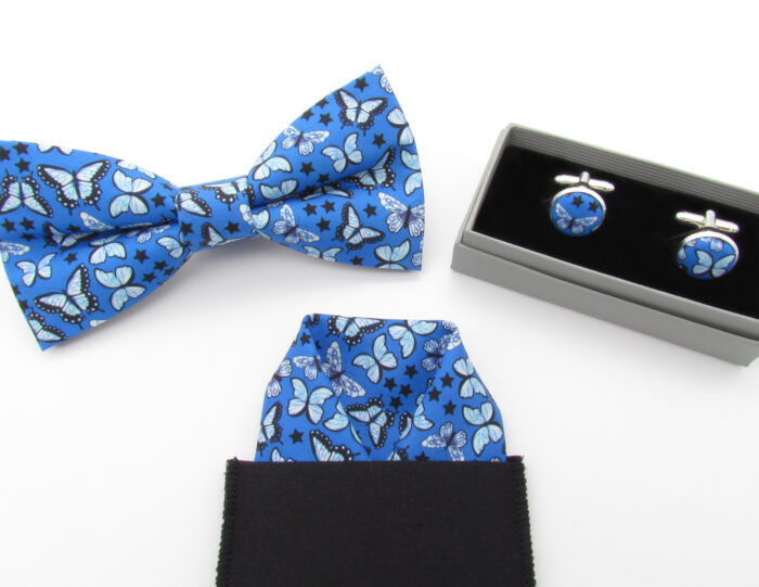 Blue Butterfly Bowtie Set - Image 9