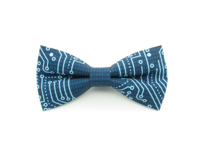 Blue Microchip Bowtie & Cufflinks