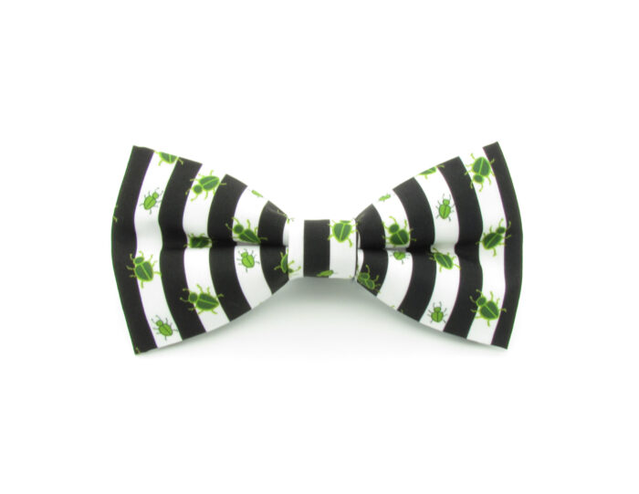 Black and White Striped Beetle Bowtie