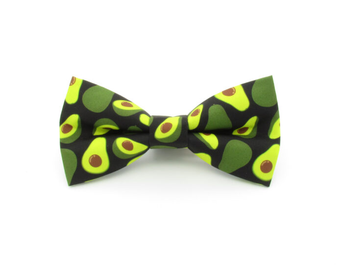Avocado Bowtie on a Black Background