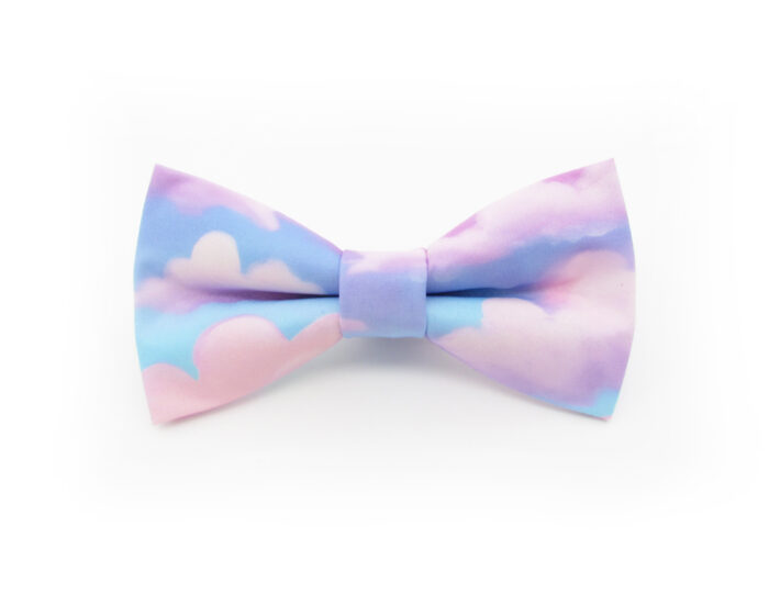 Fluffy Pink Clouds Patterned Bowtie