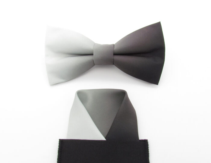 Black to White Ombre Fade Bowtie Set - Image 7