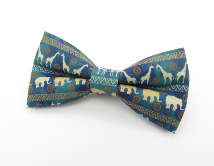 African Animal Designed Bowtie, Cufflinks and Pocket Square - Image 3