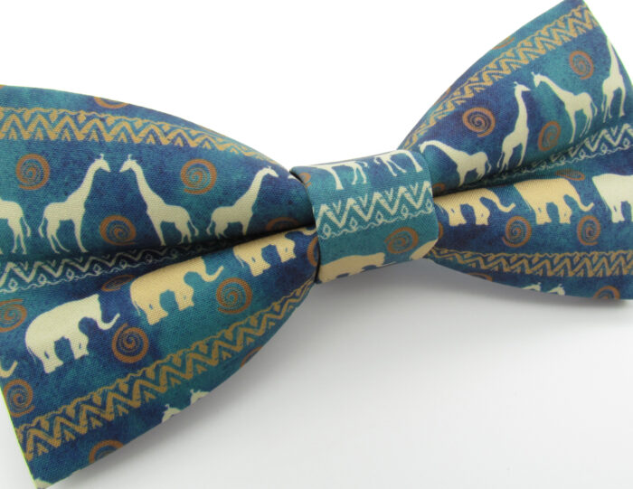 African Animal Designed Bowtie, Cufflinks and Pocket Square - Image 4