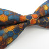 Blue & Golden Orange Honeycomb Bowtie Set - Image 4