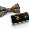 Blue & Golden Orange Honeycomb Bowtie Set - Image 8