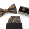 Blue & Golden Orange Honeycomb Bowtie Set - Image 9