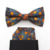 Blue & Golden Orange Honeycomb Bowtie Set - Image 7