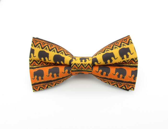 African Elephant Silhouette Patterned Bowtie Set