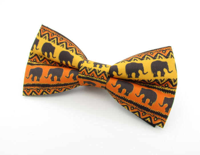 African Elephant Silhouette Patterned Bowtie Set - Image 3