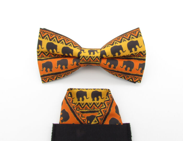 African Elephant Silhouette Patterned Bowtie Set - Image 6