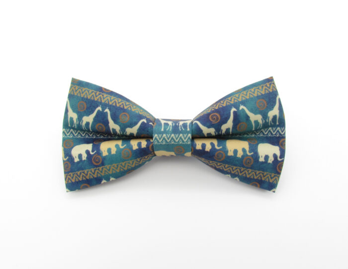 African Animal Designed Bowtie, Cufflinks and Pocket Square