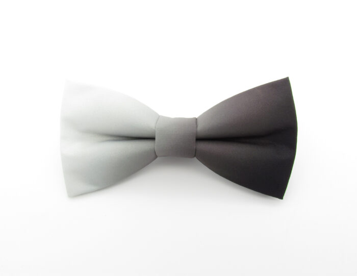Black to White Ombre Fade Bowtie Set