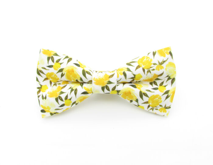 Yellow Flower Print Bowtie