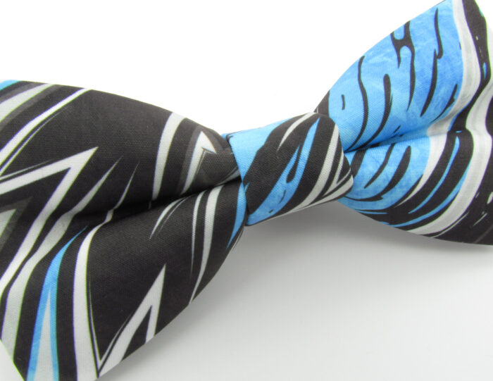 Blue and Black Zigzag Grunge Bowtie - Image 4