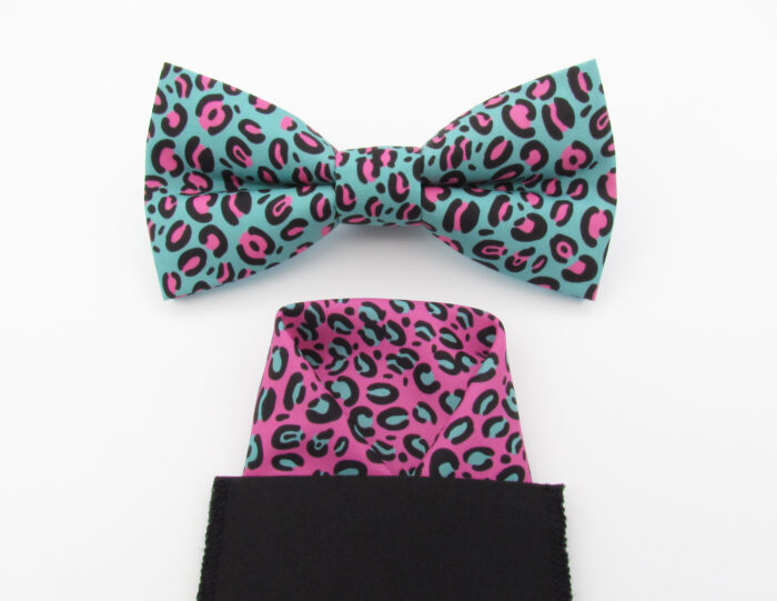 Blue and Pink Leopard Print Bowtie Set - Image 7