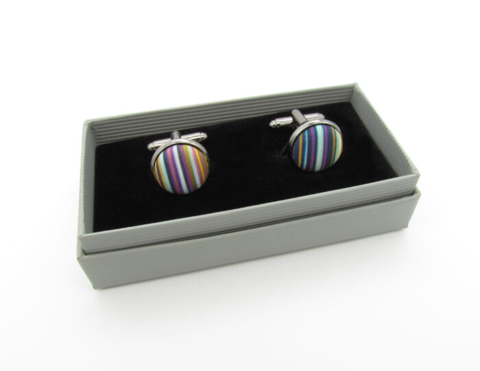 Black to Rainbow Bowtie & Cufflinks - Image 5