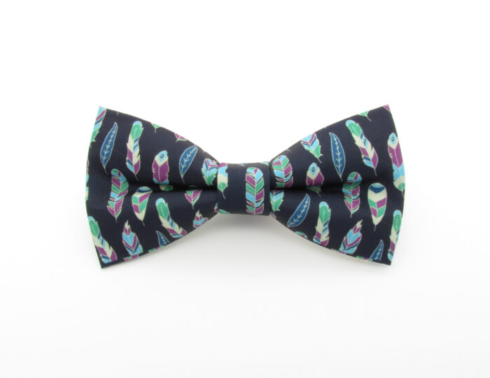 Blue & Purple Feather Bowtie