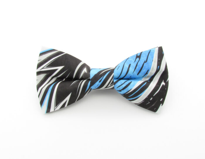 Blue and Black Zigzag Grunge Bowtie