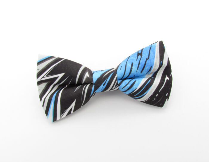 Blue and Black Zigzag Grunge Bowtie - Image 2