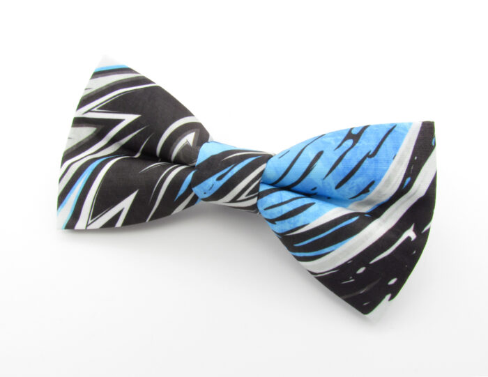 Blue and Black Zigzag Grunge Bowtie - Image 3