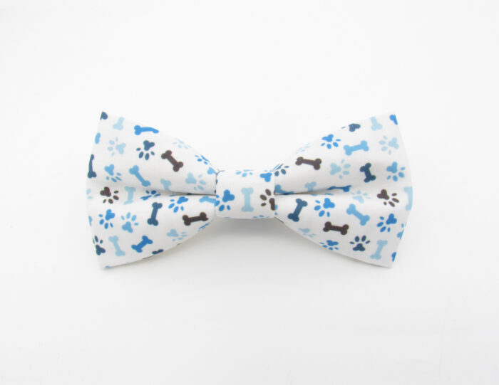 Bone and Paw Print Patterned Bowtie & Cufflinks