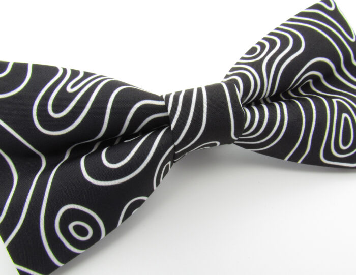 Black & White Topographic Bowtie - Image 4