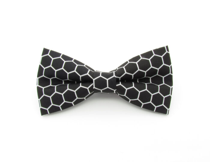 Black & White Honeycomb Bowtie and Pocket Square