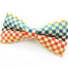 Rainbow Checkerboard Patterned Bowtie & Cufflinks - Image 3