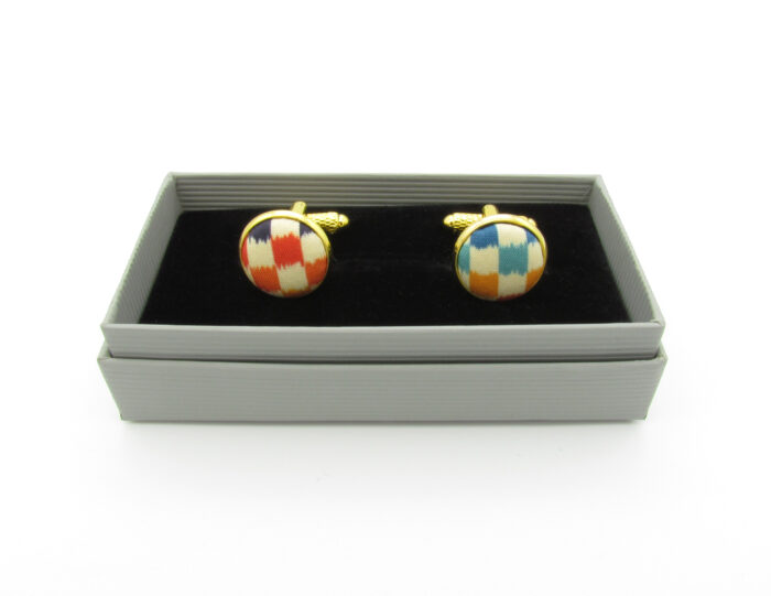 Rainbow Checkerboard Patterned Bowtie & Cufflinks - Image 7