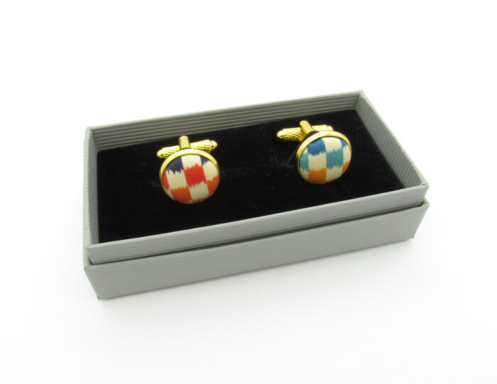 Rainbow Checkerboard Patterned Bowtie & Cufflinks - Image 5