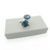 Colourful Dotty Blue Patterned Bowtie & Cufflinks - Image 4