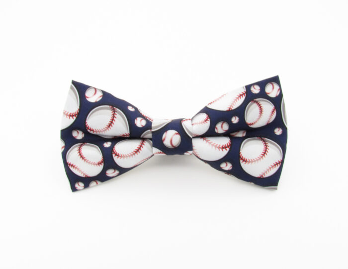 Blue Baseball Bowtie & Cufflinks
