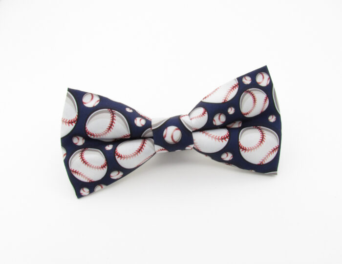 Blue Baseball Bowtie & Cufflinks - Image 2