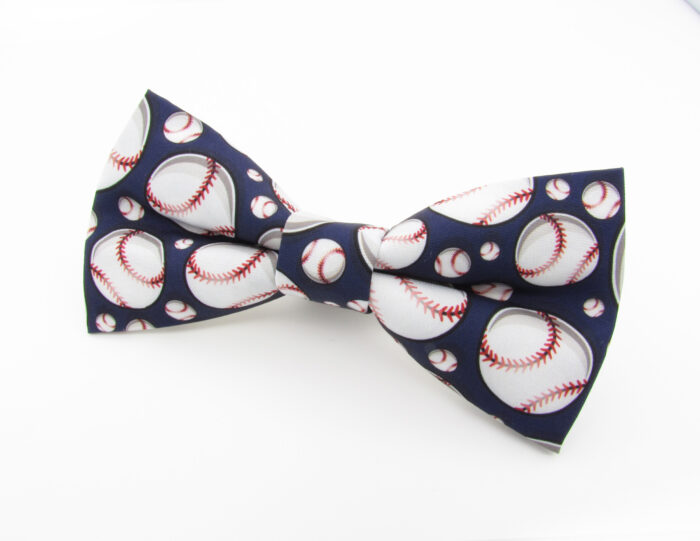 Blue Baseball Bowtie & Cufflinks - Image 3