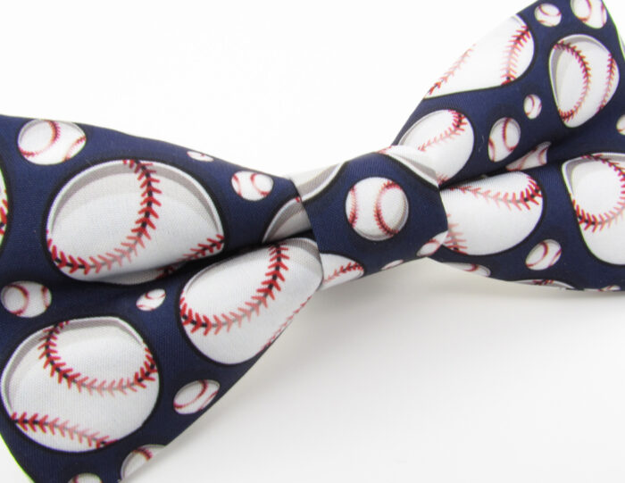 Blue Baseball Bowtie & Cufflinks - Image 4