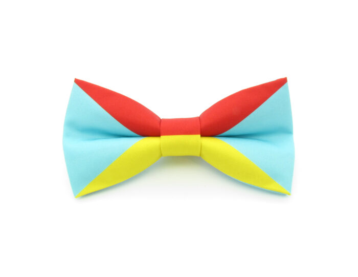 Bright Blue Red & Yellow Geometric Bowtie