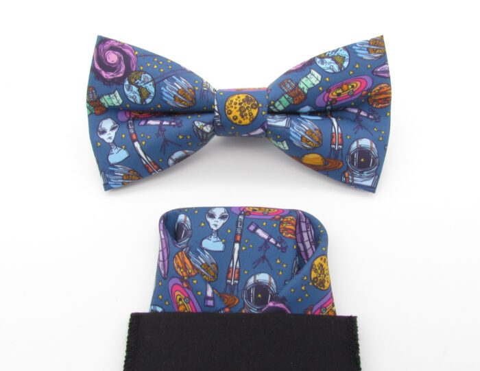 Cartoon Space Bowtie & Pocket Square - Image 5