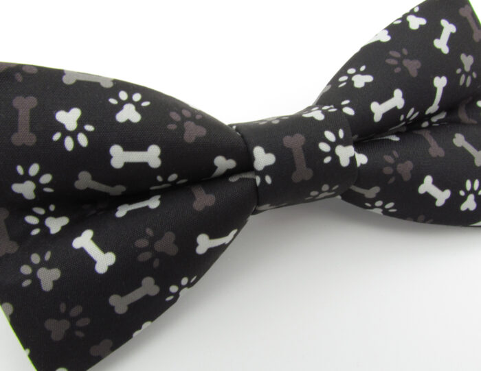 Bone & Paw Print Patterned Bowtie & Cufflinks - Image 4
