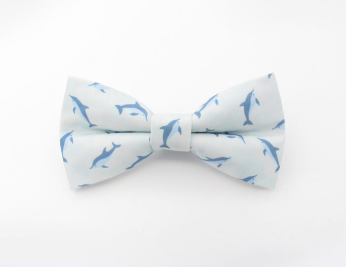 Light Blue Dolphin Patterned Bowtie