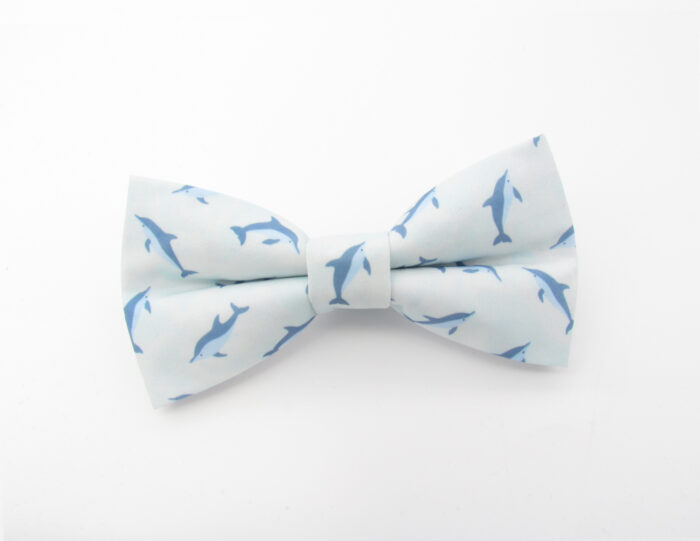 Light Blue Dolphin Patterned Bowtie - Image 2