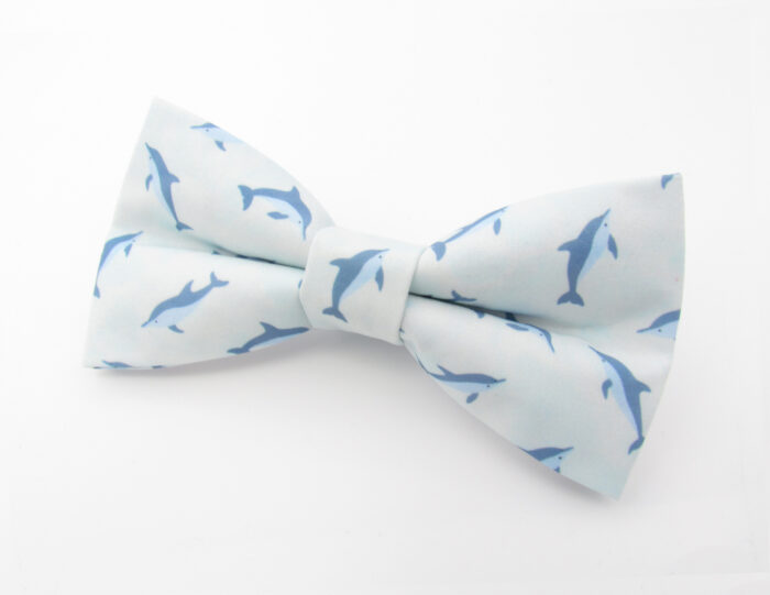 Light Blue Dolphin Patterned Bowtie - Image 3