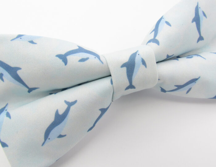 Light Blue Dolphin Patterned Bowtie - Image 4