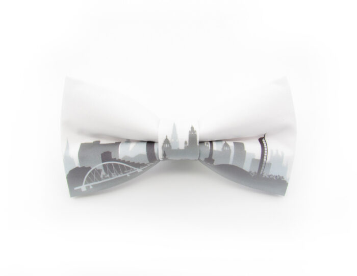 Grey Glasgow Skyline Silhouette Bowtie