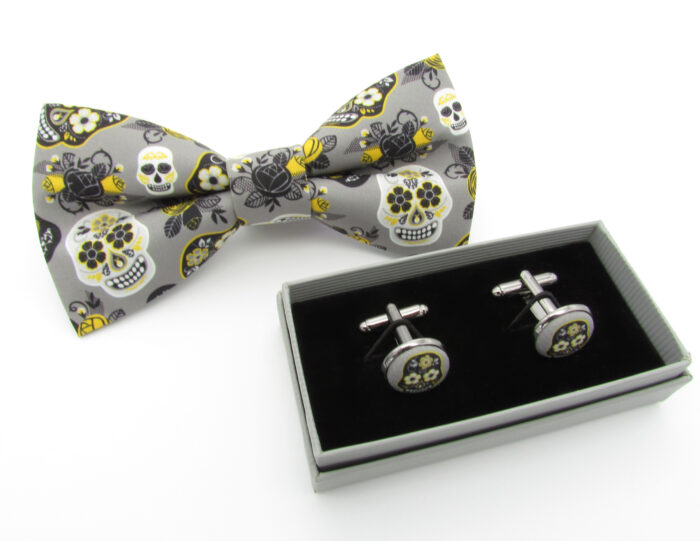 Grey Cinco De Mayo Skulls Bowtie Set - Image 7