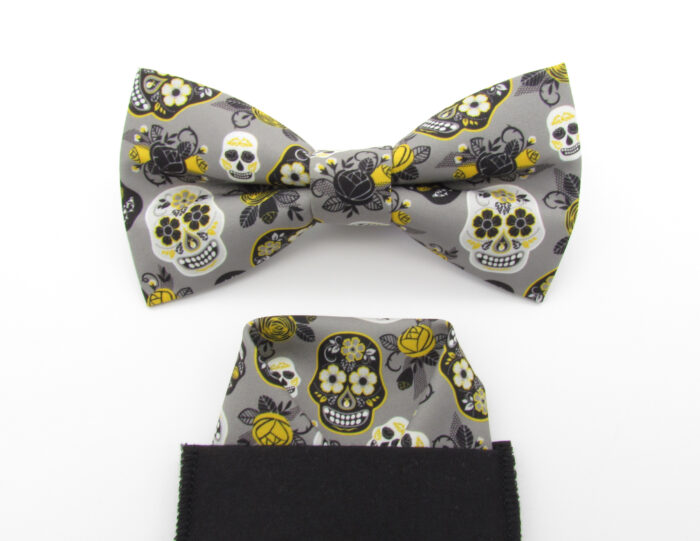 Grey Cinco De Mayo Skulls Bowtie Set - Image 9