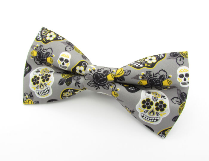 Grey Cinco De Mayo Skulls Bowtie Set - Image 3