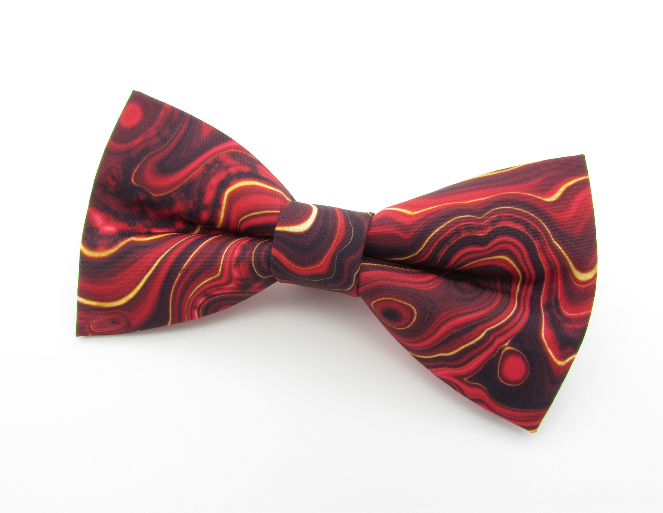 Red & Gold Swirl Pattern Bowtie Set - Image 2