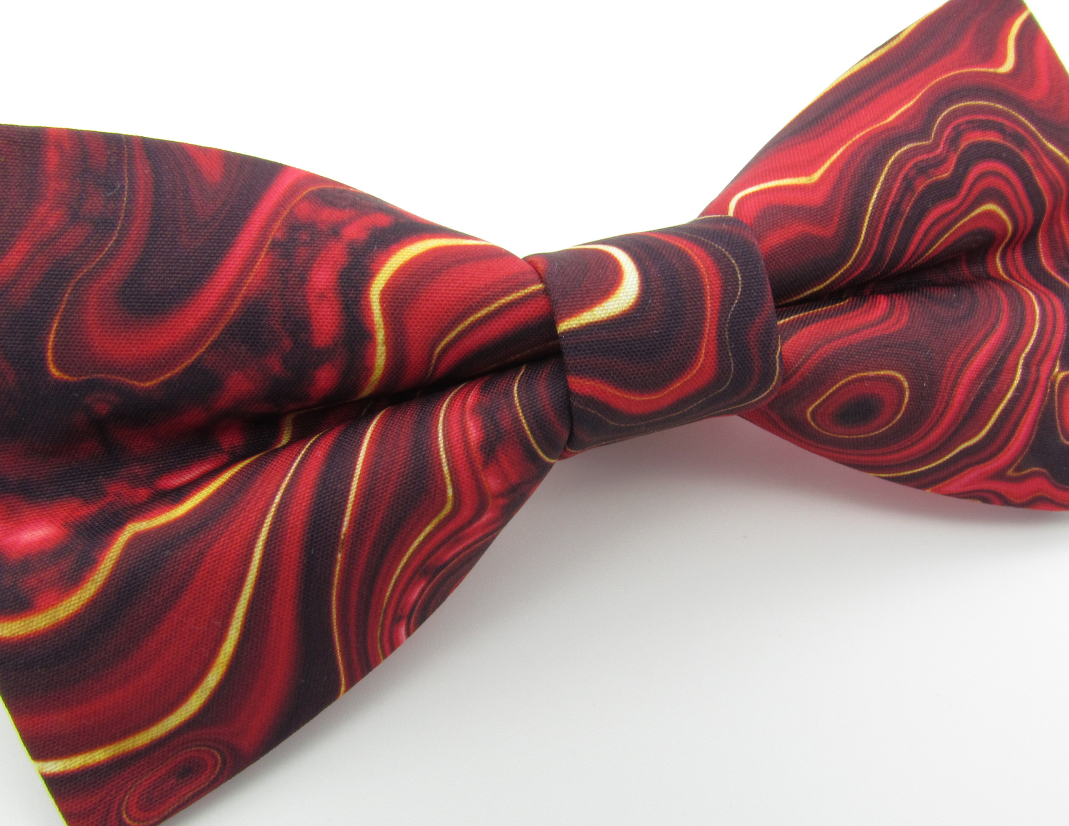 Red & Gold Swirl Pattern Bowtie Set - Image 3