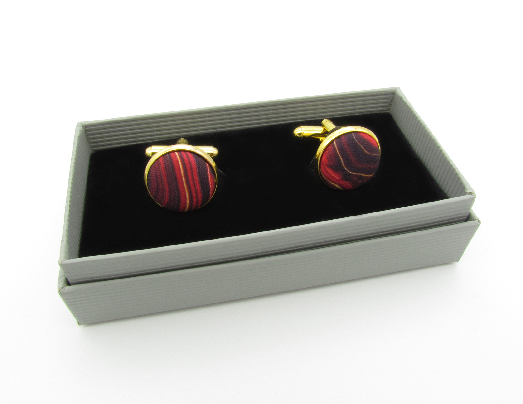 Red & Gold Swirl Pattern Bowtie Set - Image 4